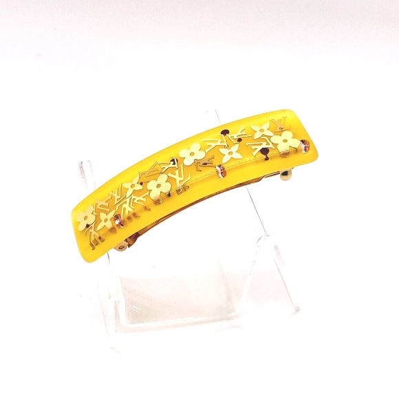 Louis Vuitton Yellow Monogram Inclusion Hair Barrette Clip - Picture 2 of 9